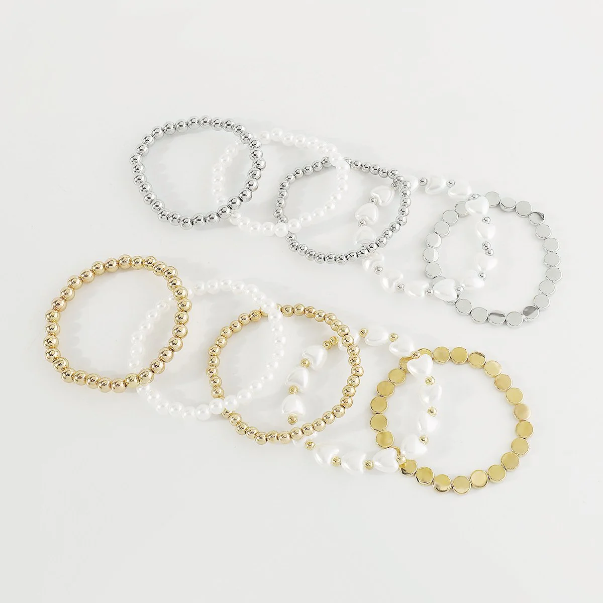 5 pcs faux pearl beaded chain bracelet - Image 3