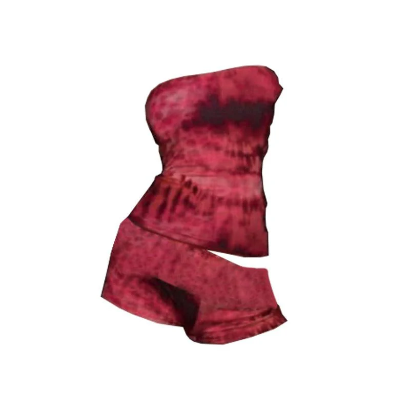 Abstract print backless contrast tube pant set - Image 2