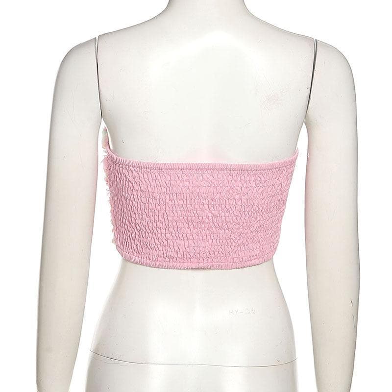 Appliques Tube Top y2k 90s Revival Techno Fashion - Image 3