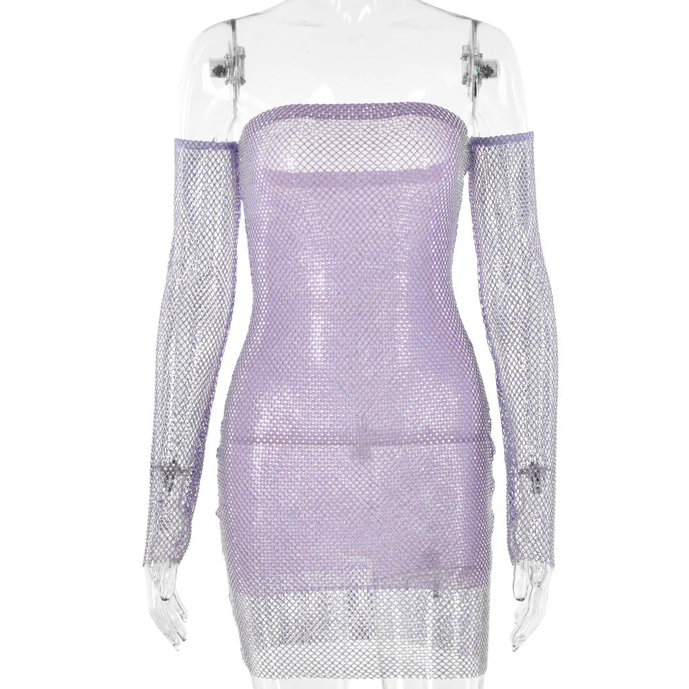 Beaded fishnet tube mini dress - Image 2