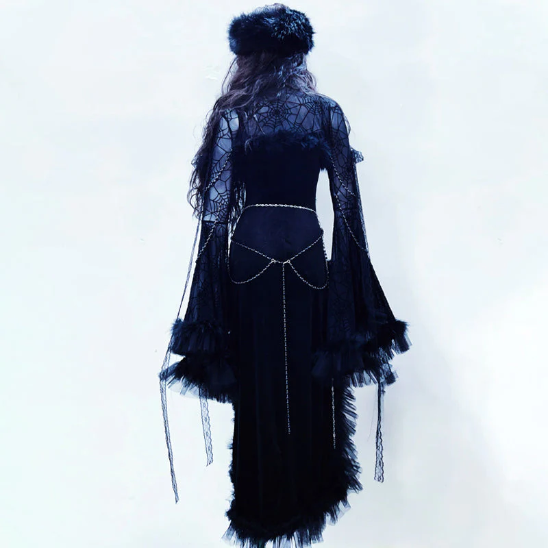 Beaded spider applique long sleeve maxi dress - Image 4