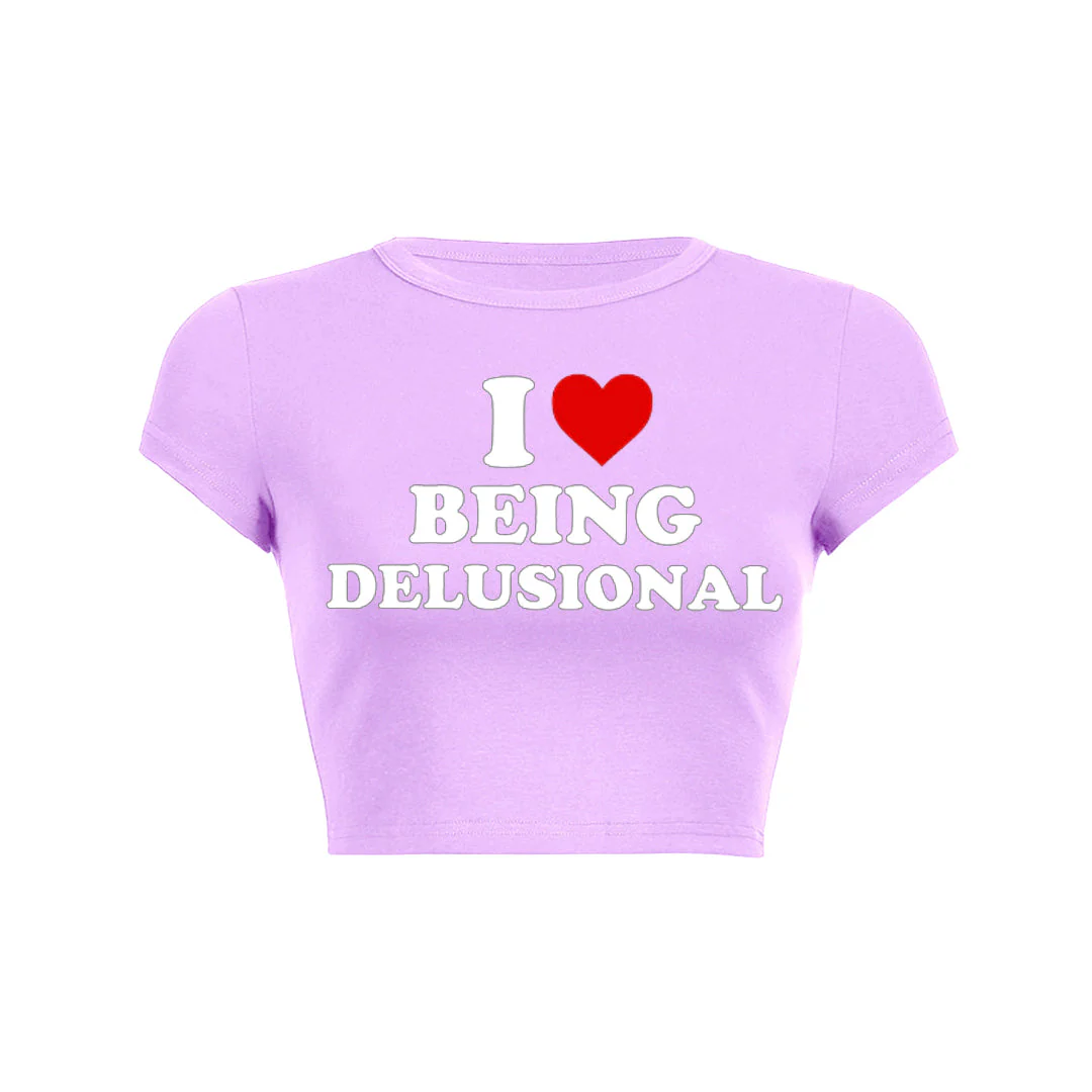 Being Delusional Y2K Baby Tee - Image 9