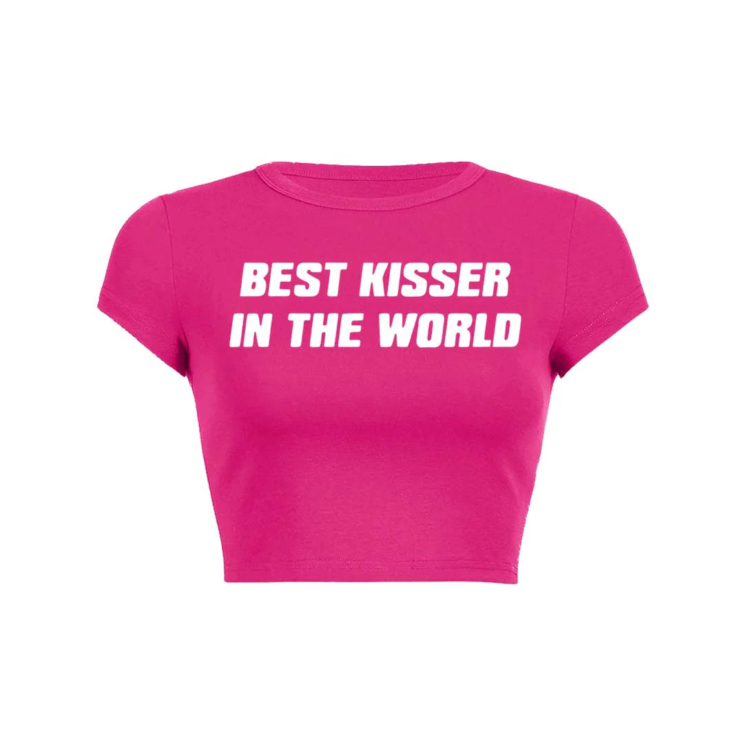 Best Kisser In The World Y2K Baby Tee Crop Top - Image 19