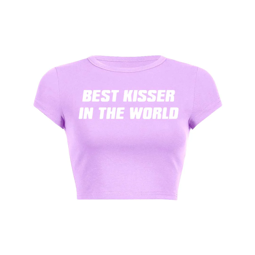 Best Kisser In The World Y2K Baby Tee Crop Top - Image 20