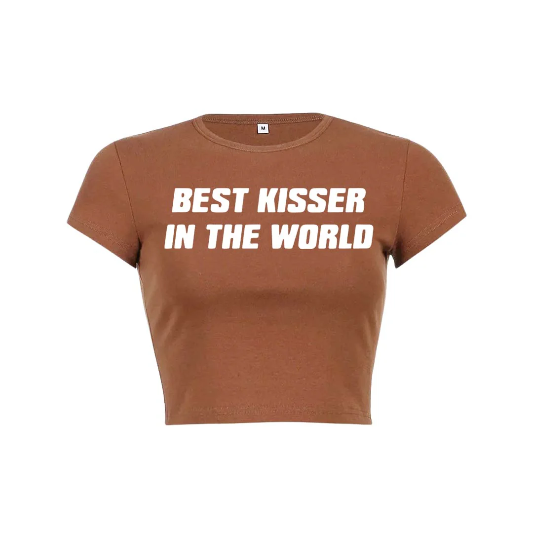 Best Kisser In The World Y2K Baby Tee Crop Top - Image 21