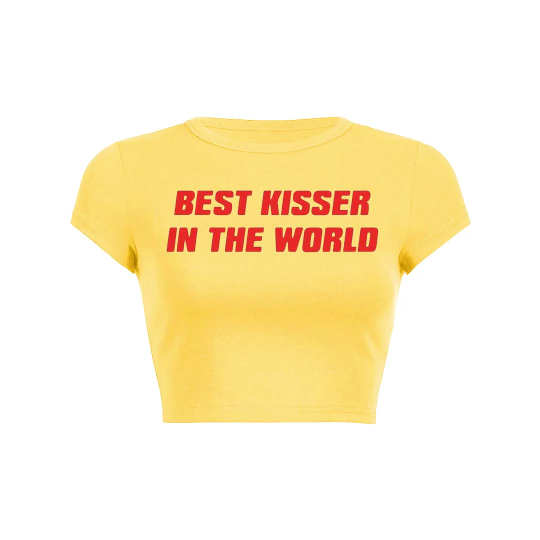 Best Kisser In The World Y2K Baby Tee Crop Top - Image 27