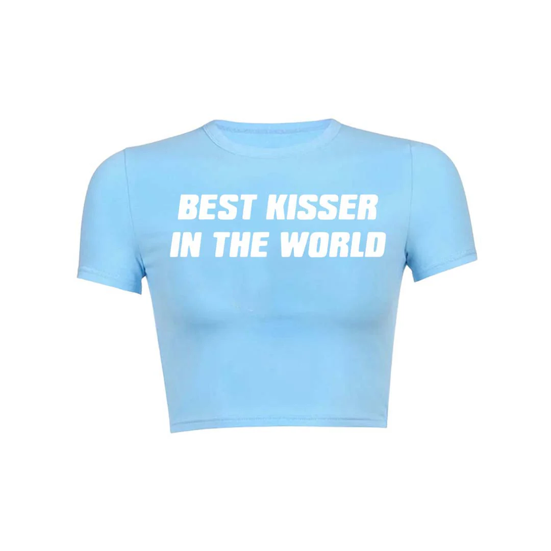 Best Kisser In The World Y2K Baby Tee Crop Top - Image 29