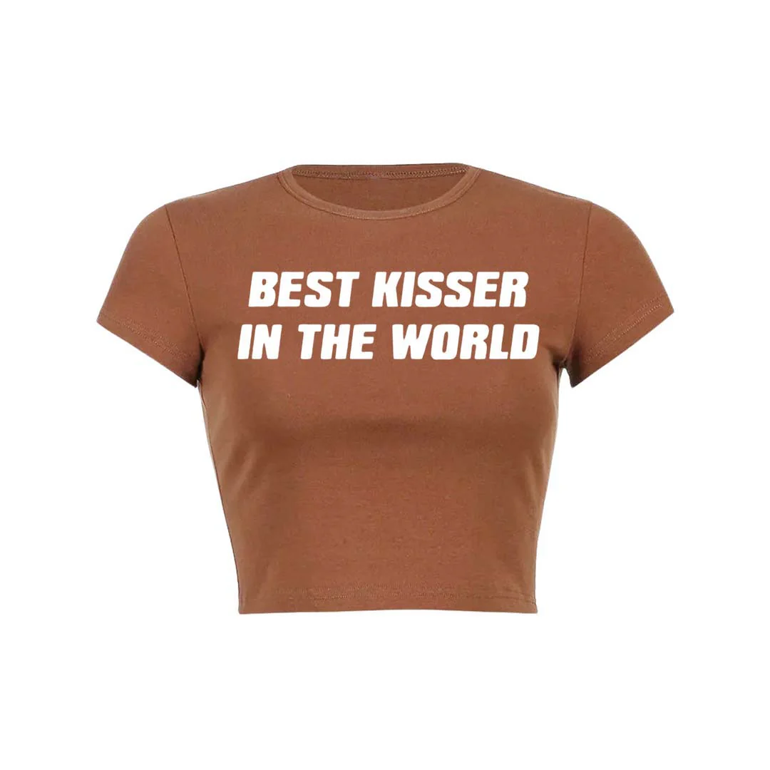 Best Kisser In The World Y2K Baby Tee Crop Top - Image 32