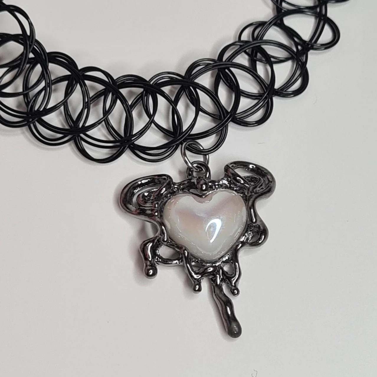 Black heart pendant choker necklace - Image 2