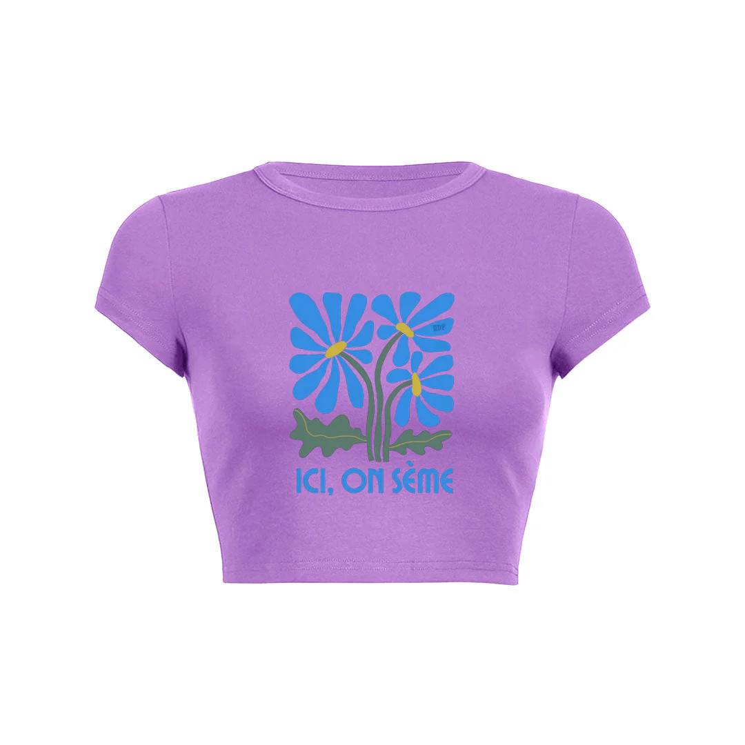 Bloom Here Crop Top Baby Tee - Image 3