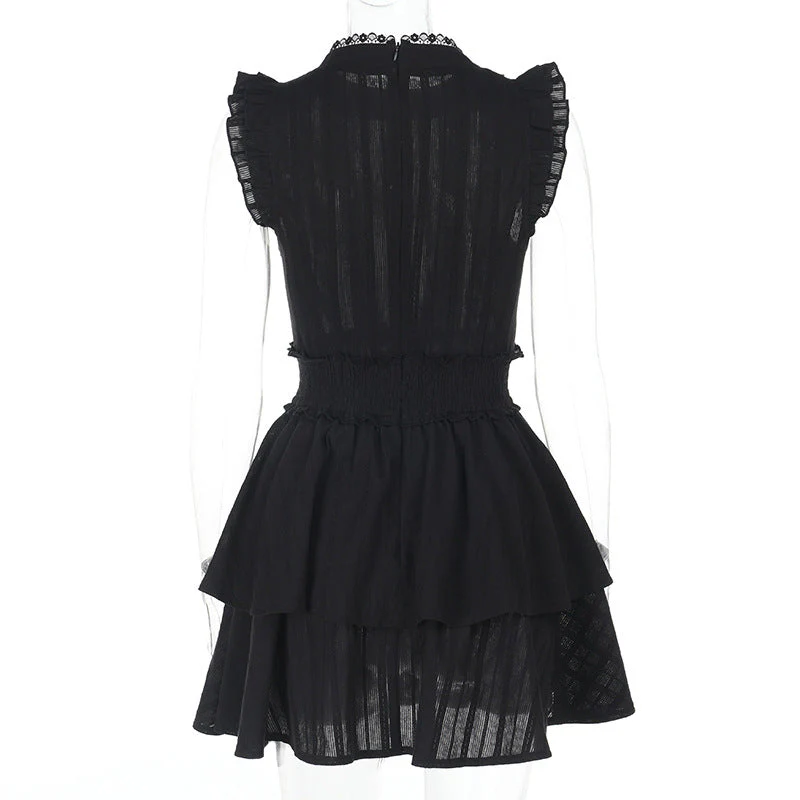 Cap sleeve ruffle smocked mini dress - Image 4