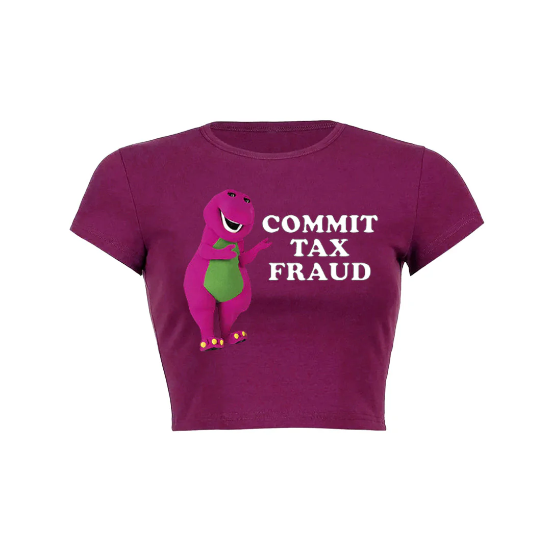 Commit Tax Fraud Y2K Baby Tee - Image 11