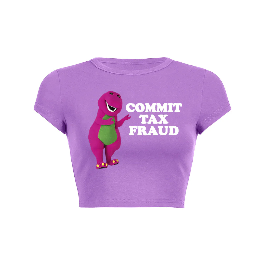 Commit Tax Fraud Y2K Baby Tee - Image 3