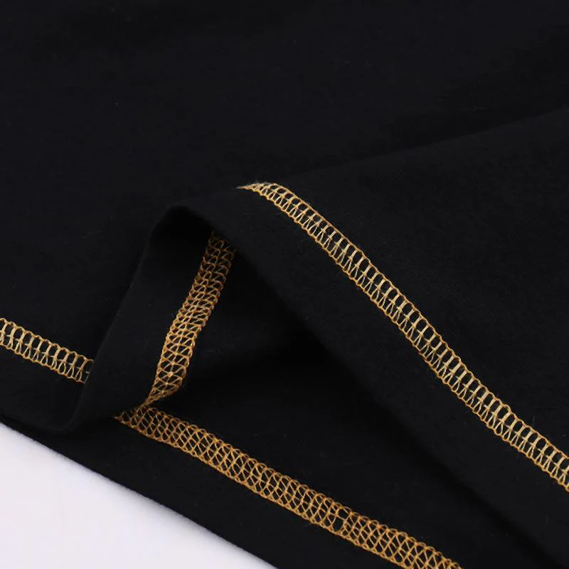 Contrast print short sleeve stitch hollow out crewneck crop top - Image 9
