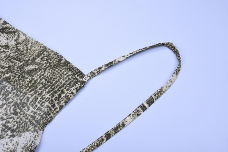 Cowl neck open back snake print slit sheer maxi dress - Image 3