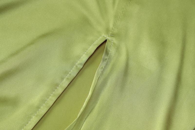 Cowl neck solid backless slit satin cami maxi dress - Image 6