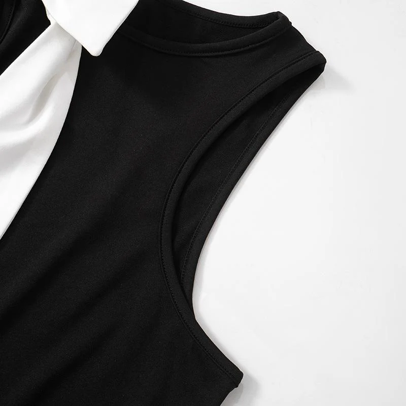 Crew neck bowknot applique tank top - Image 7