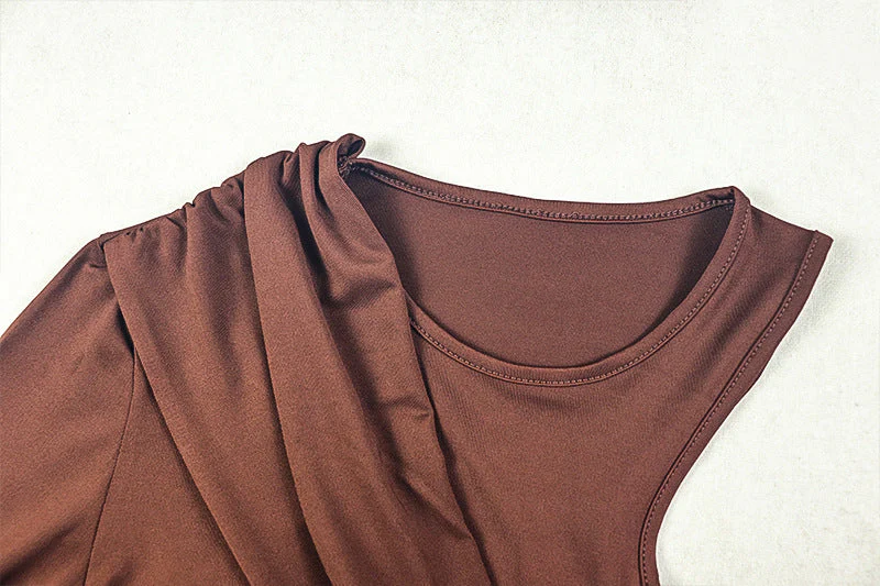 Crewneck long sleeve ruched hollow out maxi dress - Image 7