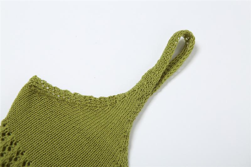 Crochet v neck sleeveless hollow out ruffle mini dress - Image 7
