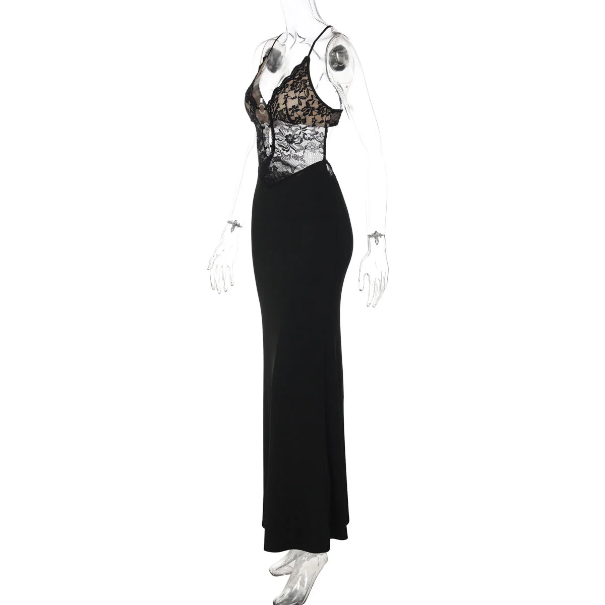 Cross back lace o ring hollow out maxi dress - Image 3