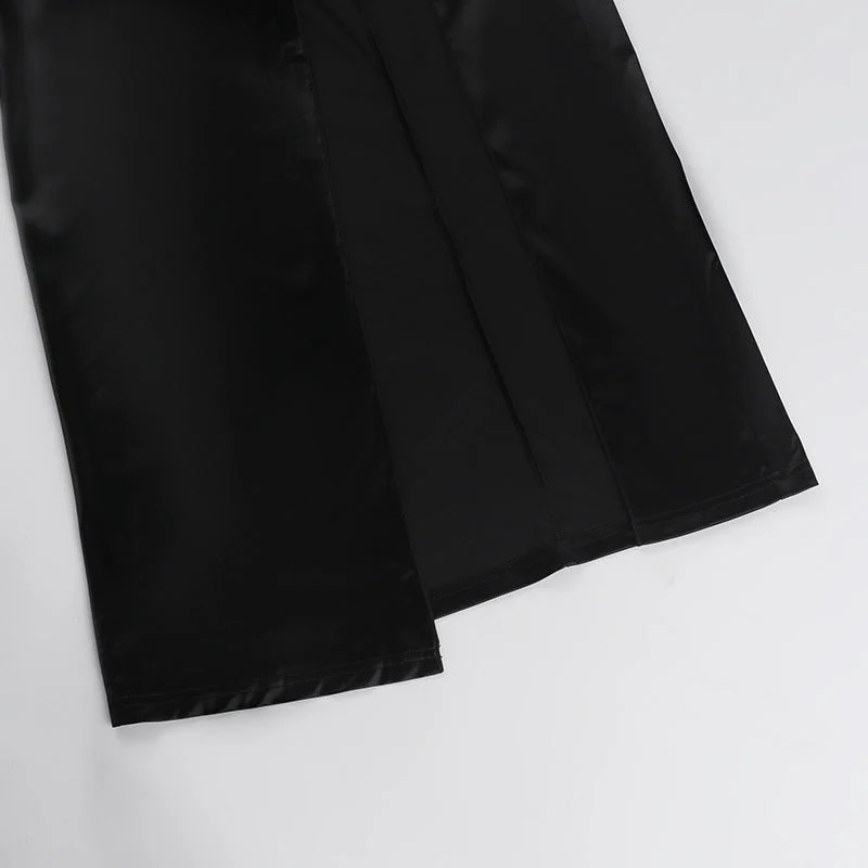 Cross front ruched high slit cami maxi dress - Image 6