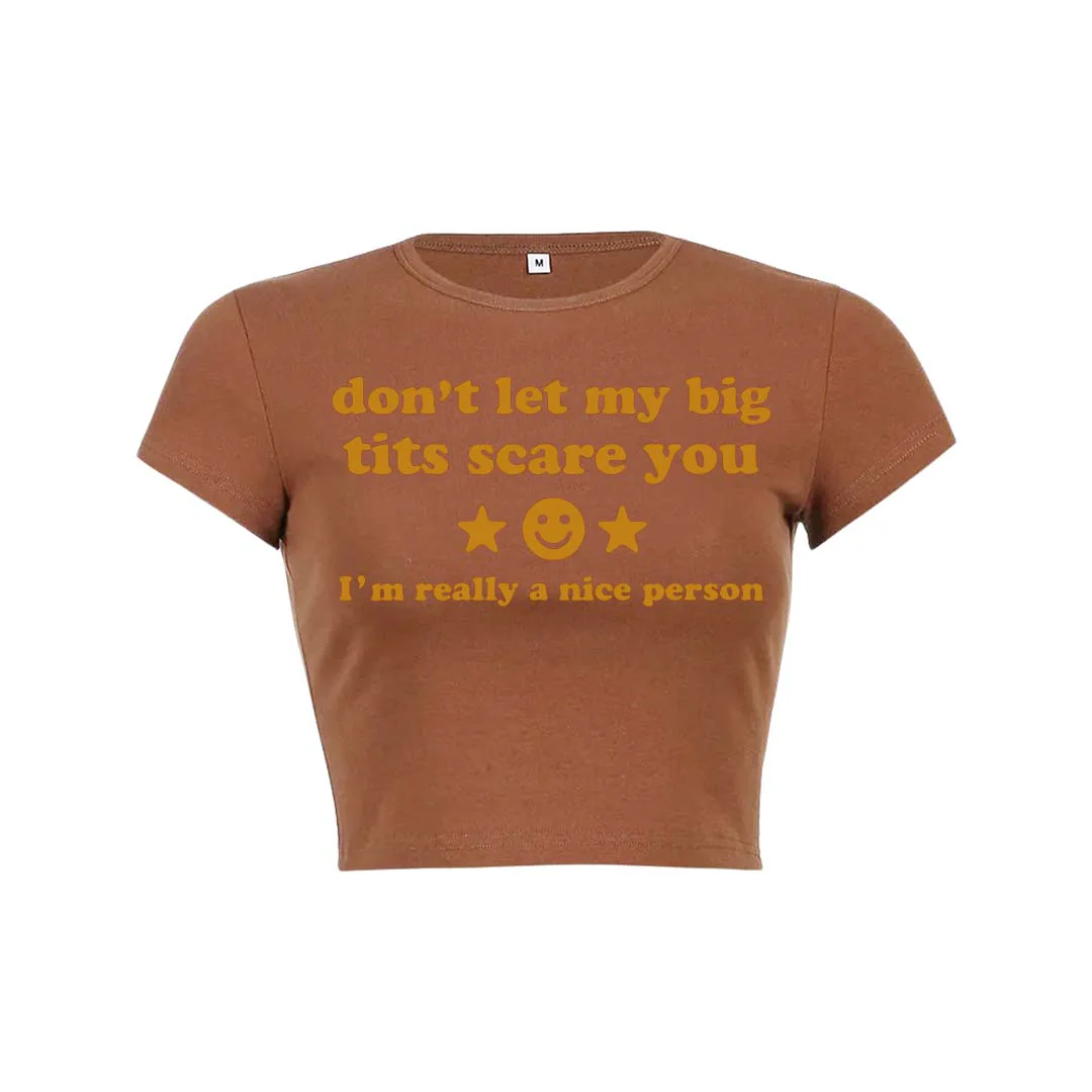 Dont Let My Big Txts Scare You Y2K Baby Tee Crop Top - Image 11