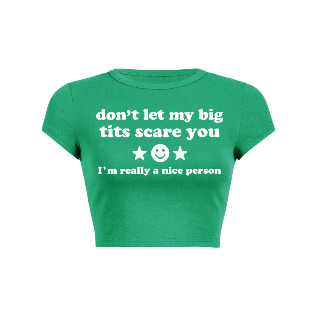Dont Let My Big Txts Scare You Y2K Baby Tee Crop Top - Image 13
