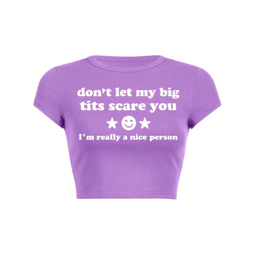 Dont Let My Big Txts Scare You Y2K Baby Tee Crop Top - Image 14