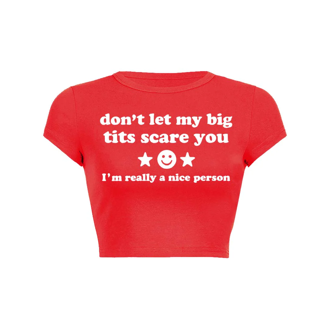 Dont Let My Big Txts Scare You Y2K Baby Tee Crop Top - Image 15