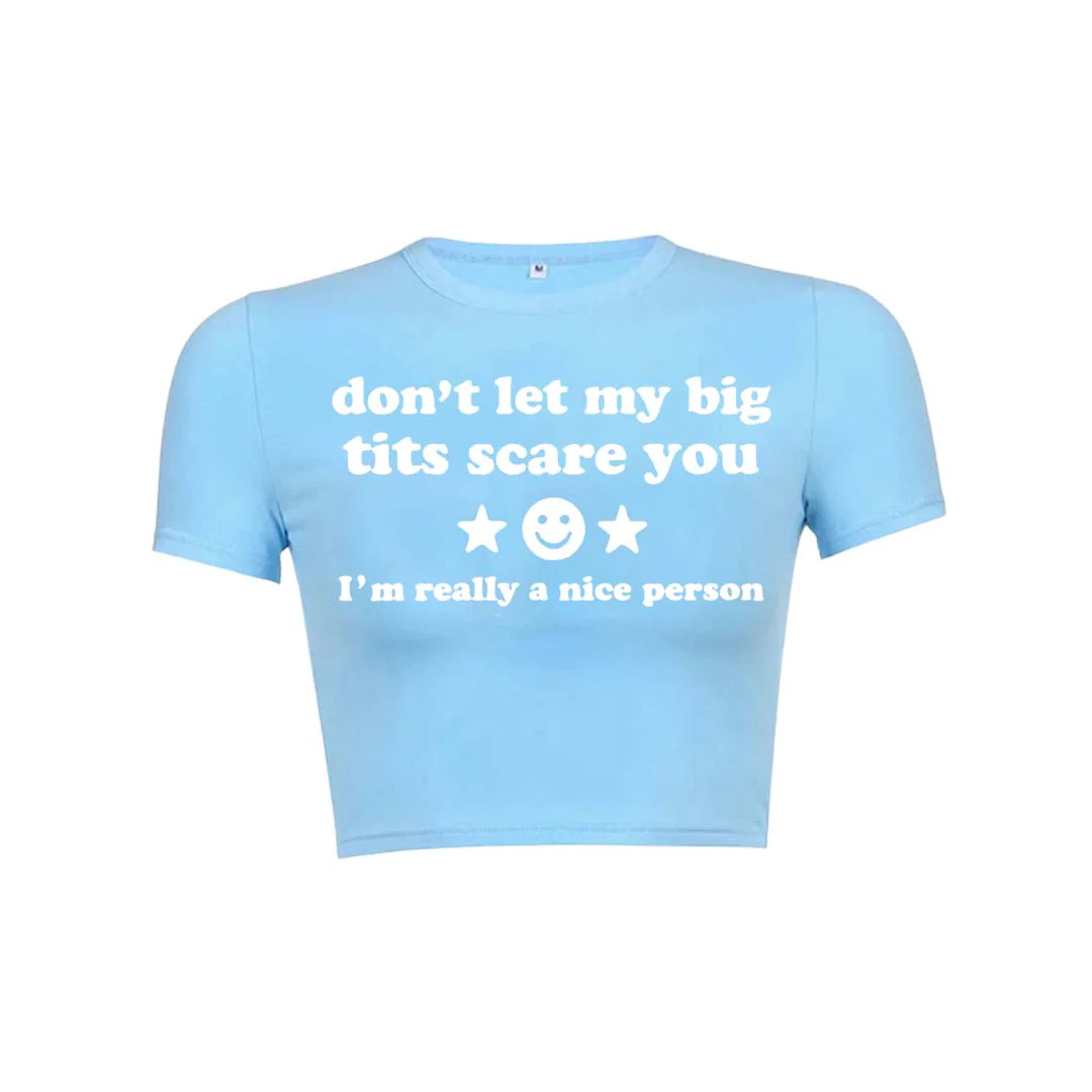 Dont Let My Big Txts Scare You Y2K Baby Tee Crop Top - Image 18