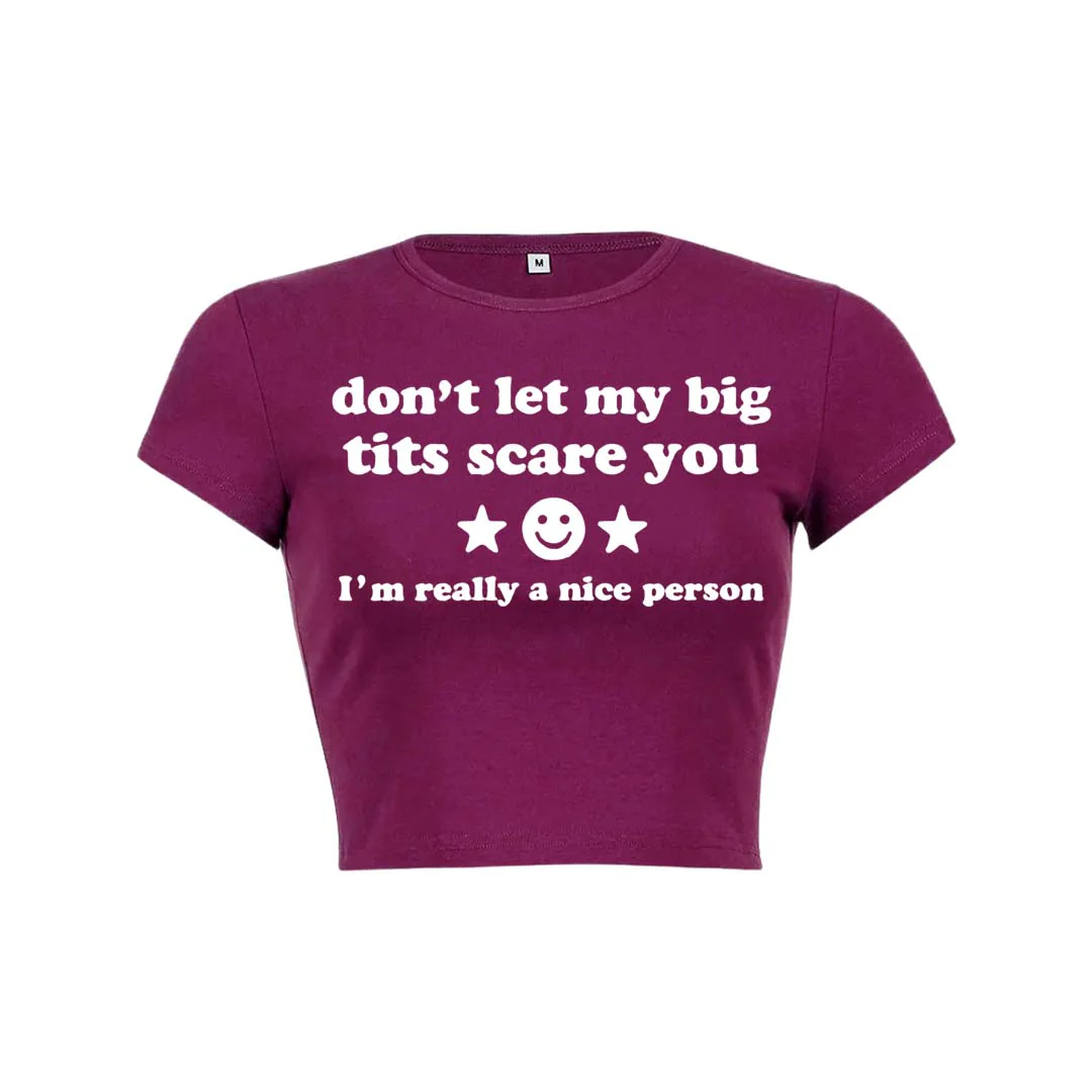 Dont Let My Big Txts Scare You Y2K Baby Tee Crop Top - Image 22