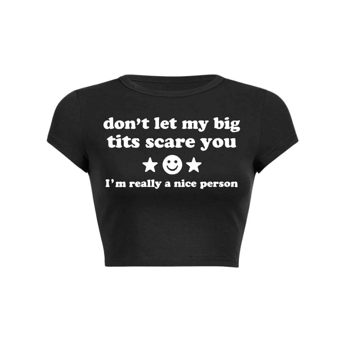Dont Let My Big Txts Scare You Y2K Baby Tee Crop Top - Image 23