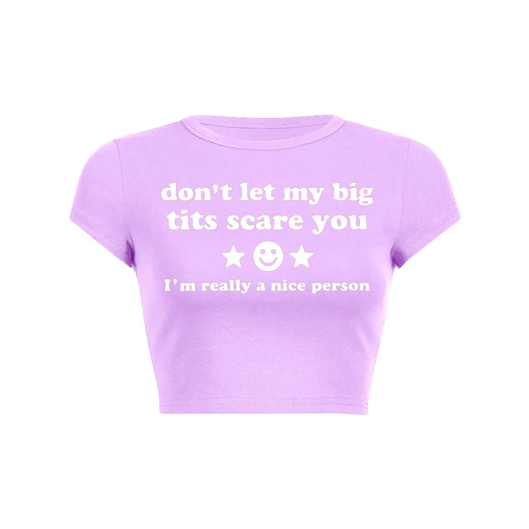 Dont Let My Big Txts Scare You Y2K Baby Tee Crop Top - Image 31
