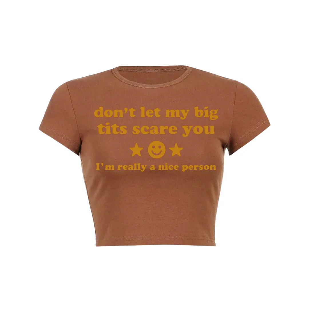 Dont Let My Big Txts Scare You Y2K Baby Tee Crop Top - Image 32