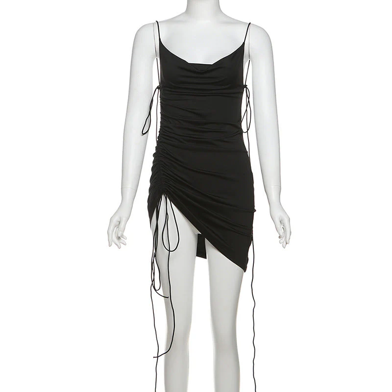 Drawstring cowl neck cami mini dress - Image 2