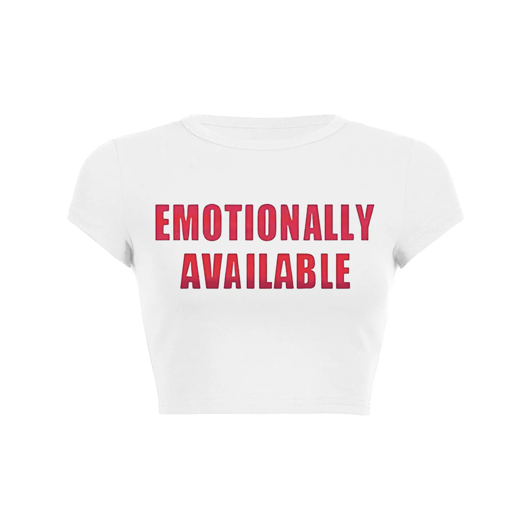 Emotionally Available Y2K Baby Tee - Image 2
