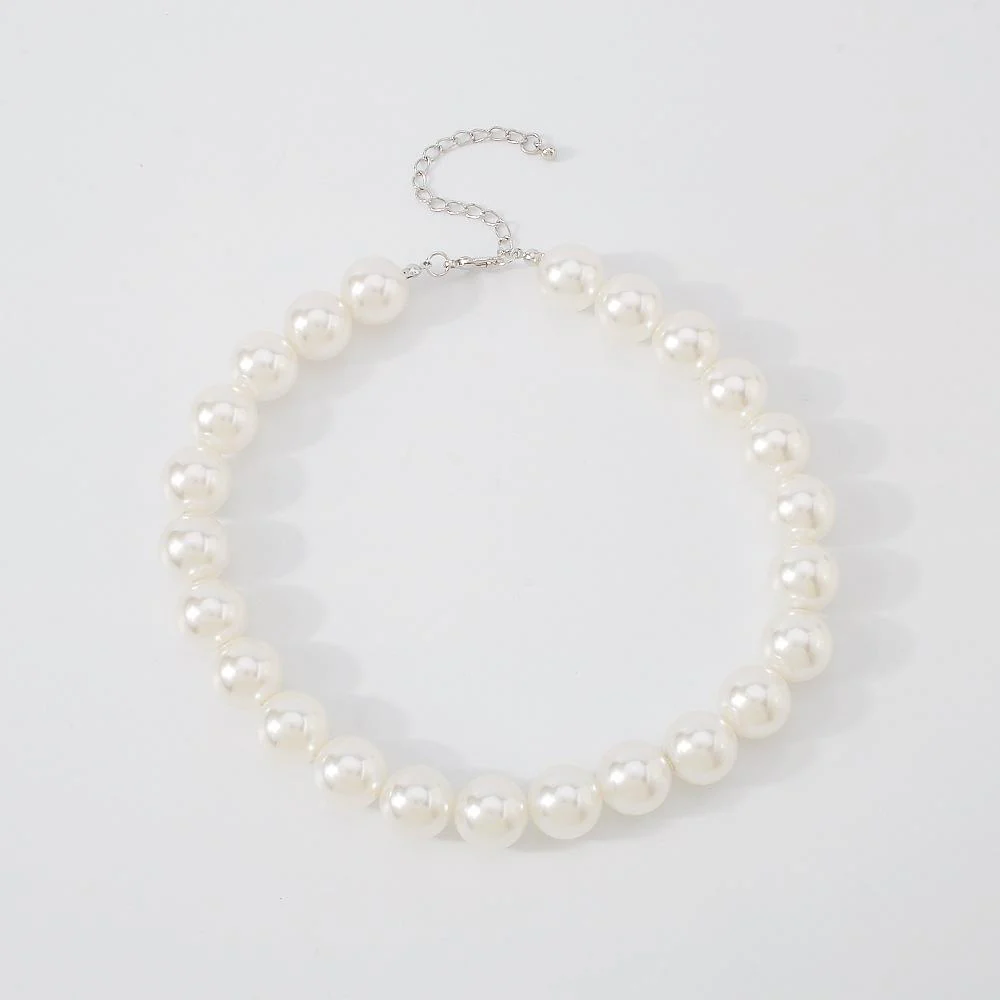 Faux pearl beaded choker necklace - Image 3