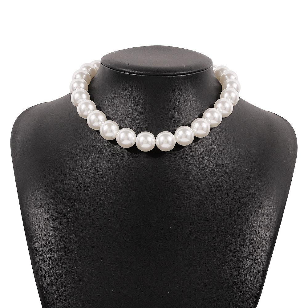 Faux pearl beaded choker necklace - Image 4