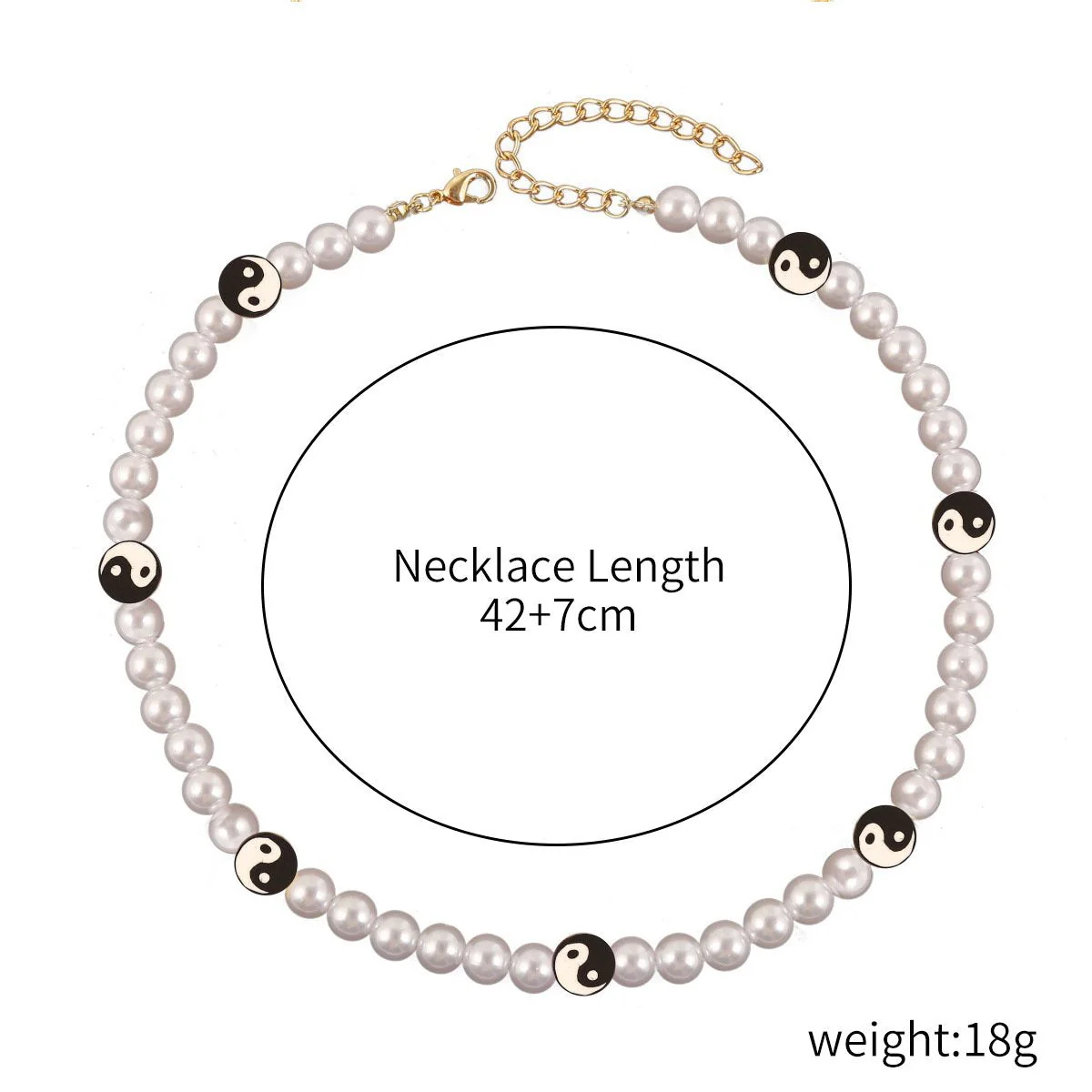 Faux pearl beaded clay necklace - Image 4
