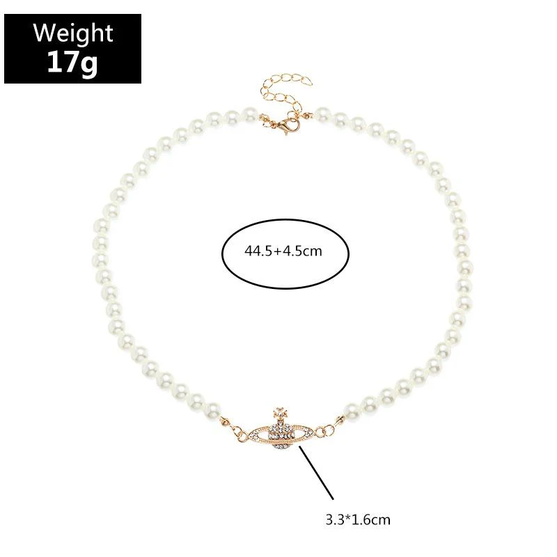 Faux pearl beaded choker necklace - Image 5