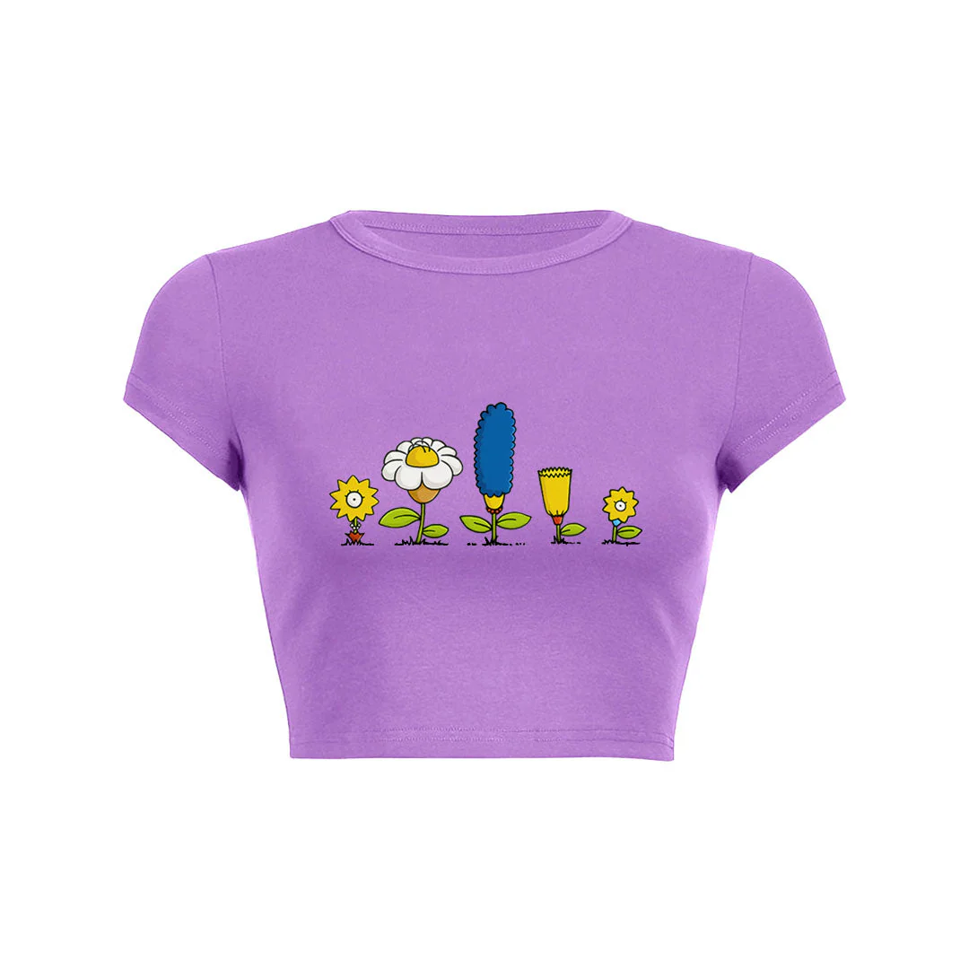 Floral Friends Crop Top Baby Tee - Image 2