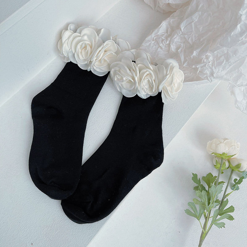 Flower applique long socks - Image 7