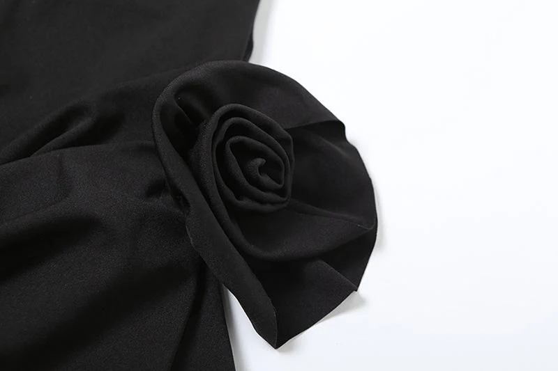 Flower applique ruched tube mini dress - Image 7