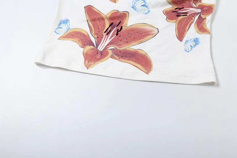 Flower butterfly print backless tube top - Image 7