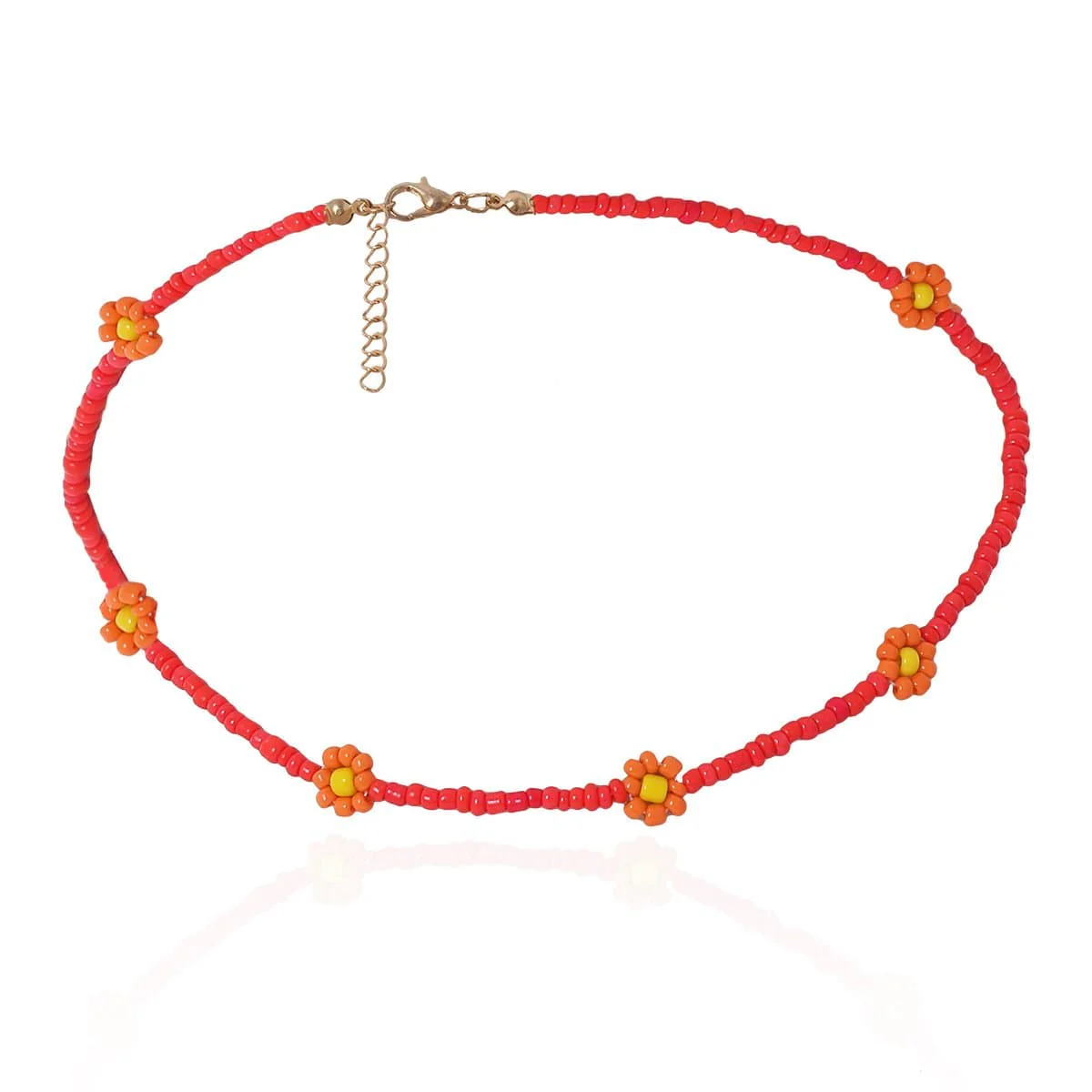 Flower beaded multicolor anklet - Image 4