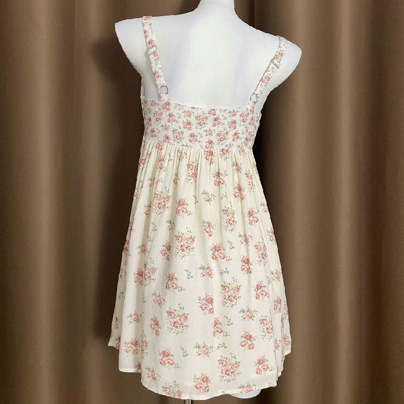 Flower print adjustable o ring zip-up cami mini dress - Image 2