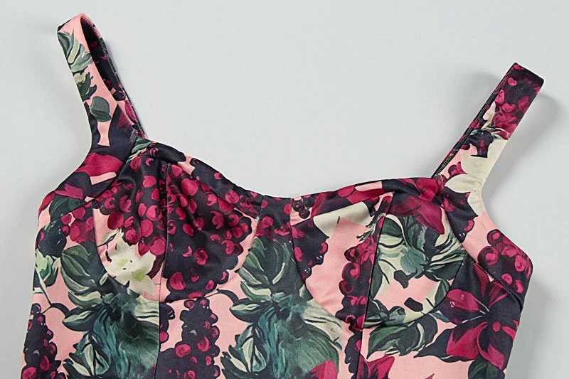 Flower print v neck cami maxi dress - Image 5