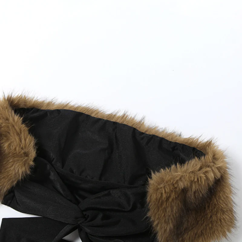 Fluffy hollow out sweetheart neck low rise pant set - Image 5