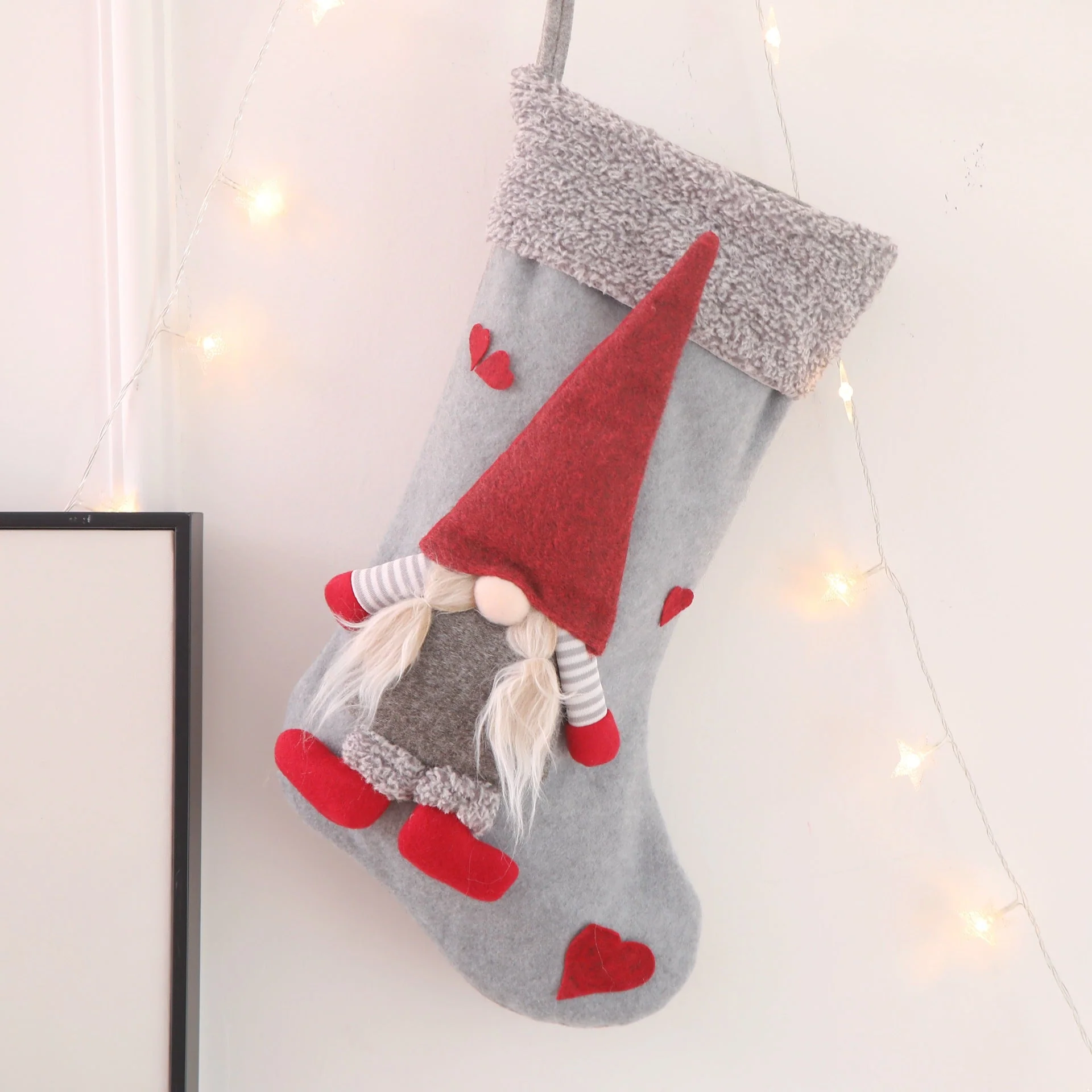 Fluffy no face doll applique socks decor - Image 6