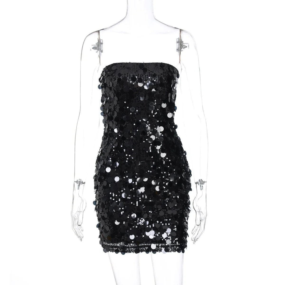 Glitter backless tube mini dress - Image 6